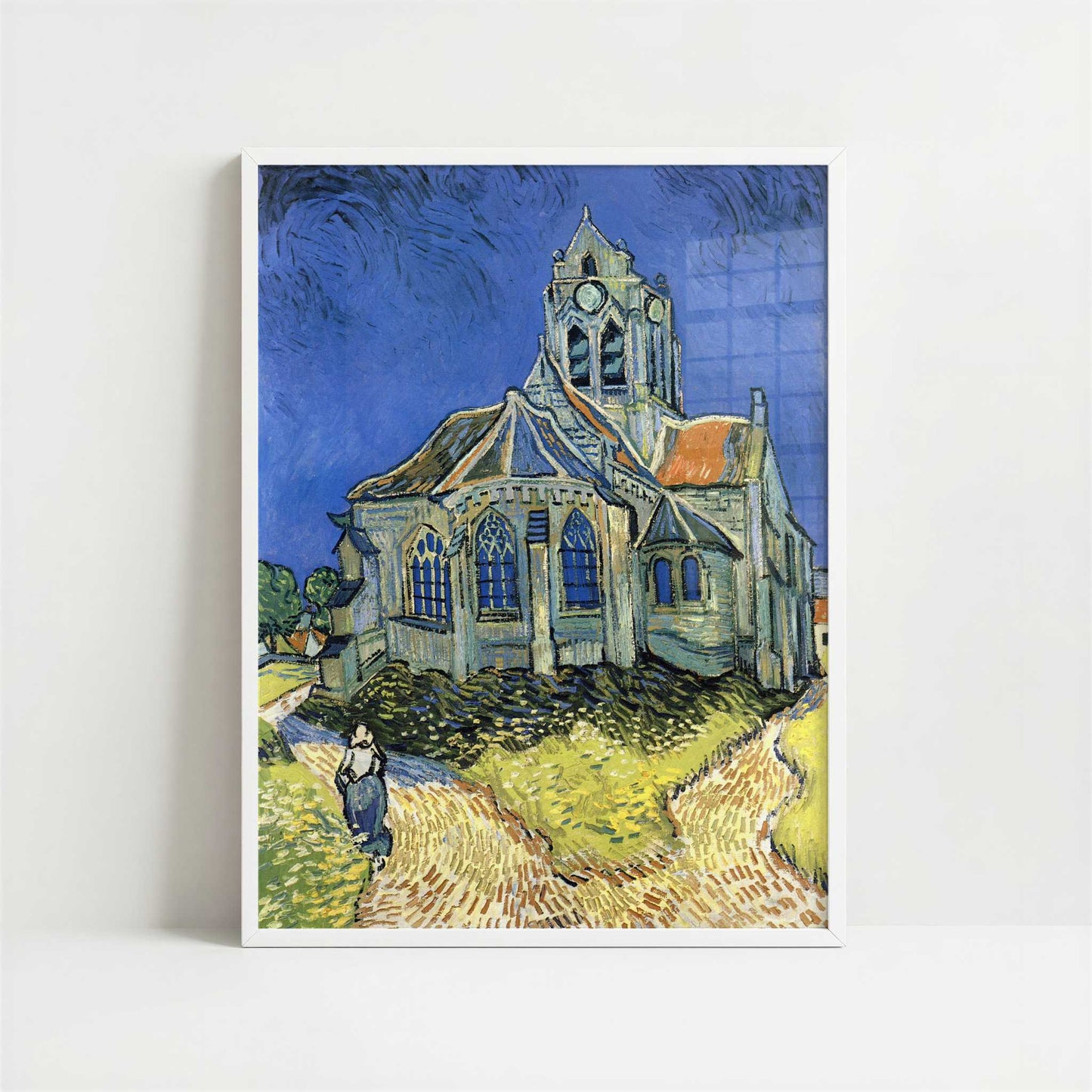 Church at Auvers (1890) by Vincent van Gogh – Art Print - Art print in white frame