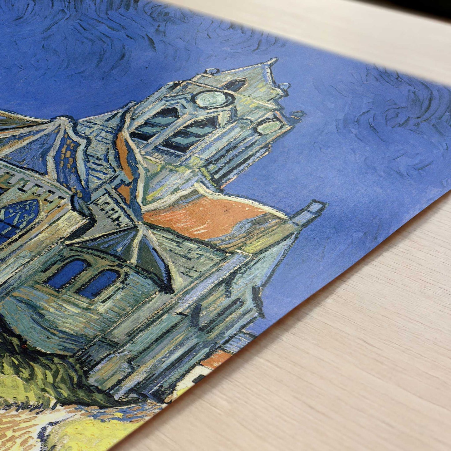 Church at Auvers (1890) by Vincent van Gogh – Art Print - Close-up detail of the art print