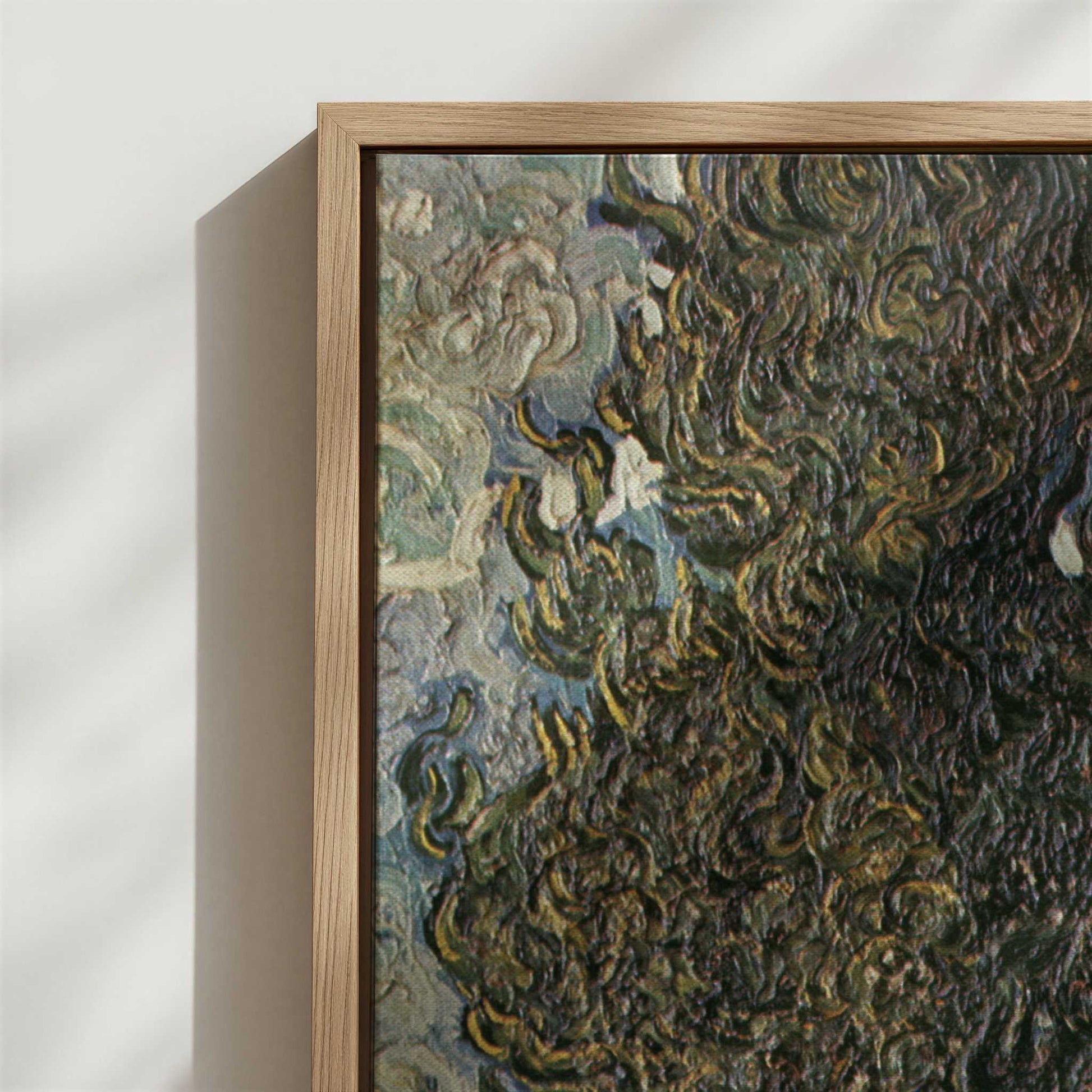 Framed Canvas - Close-up detail and texture of the framed canvas