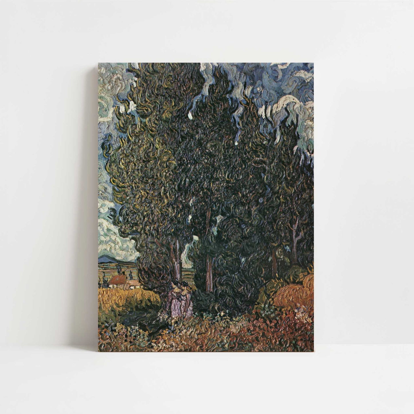 Cypresses with Two Figures (1889) by Van Gogh – Art Print - Unframed art print