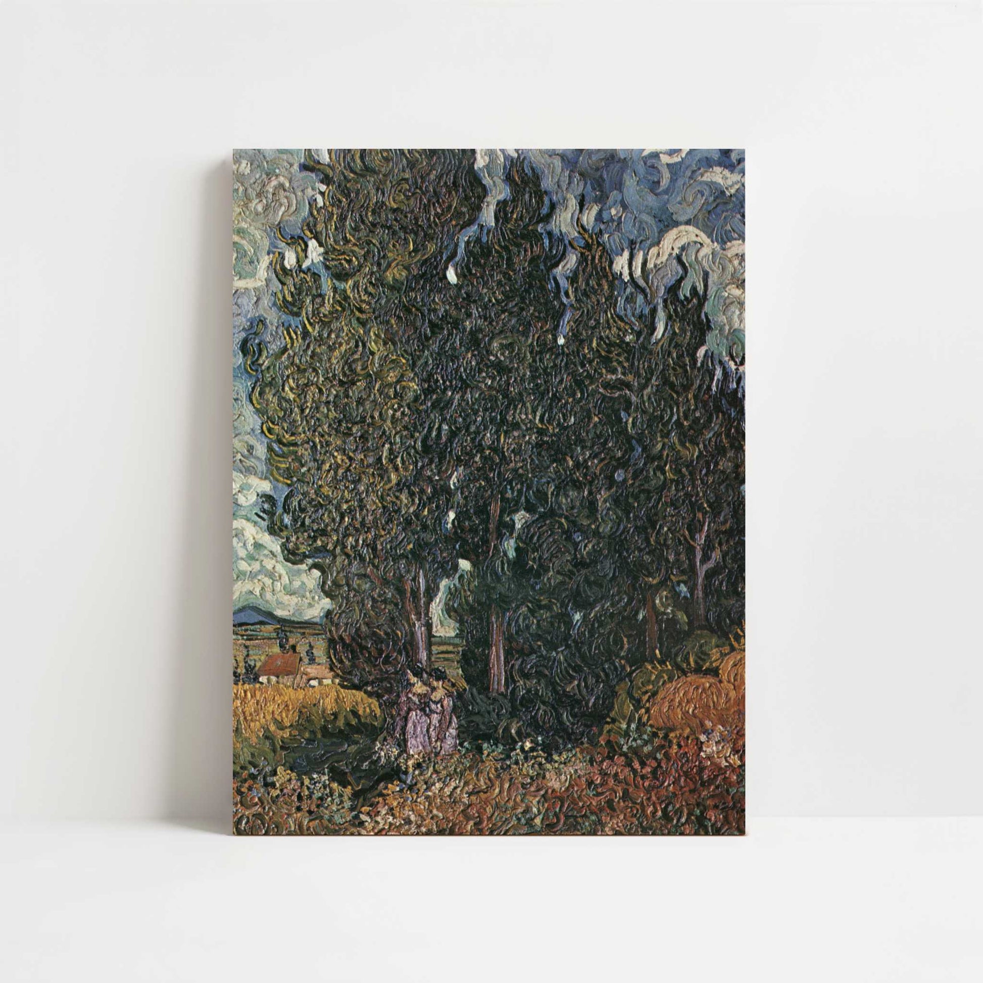 Cypresses with Two Figures (1889) by Van Gogh – Art Print - Unframed art print