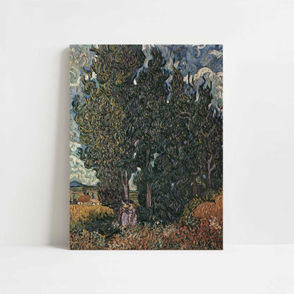 Cypresses with Two Figures (1889) by Van Gogh – Art Print - Unframed art print
