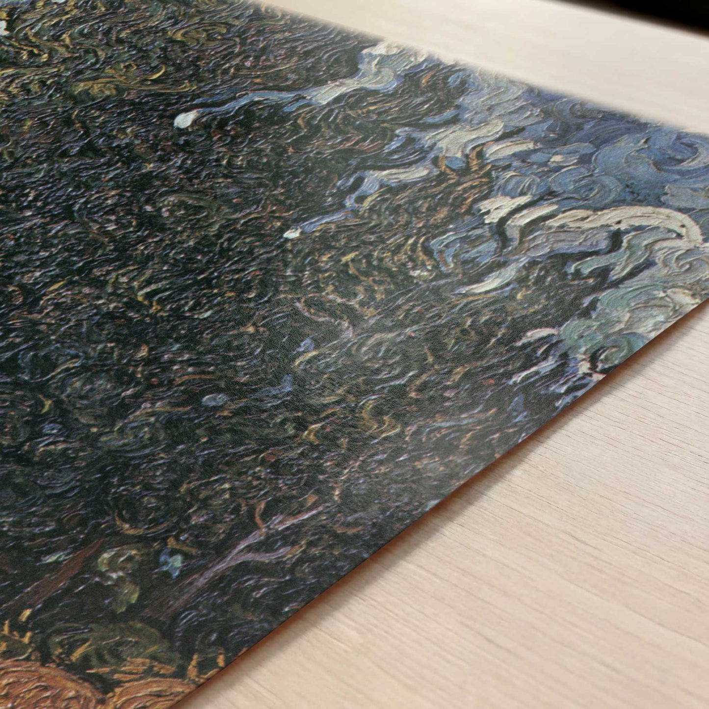 Cypresses with Two Figures (1889) by Van Gogh – Art Print - Close-up detail of the art print