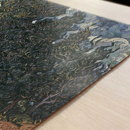 Cypresses with Two Figures (1889) by Van Gogh – Art Print - Close-up detail of the art print