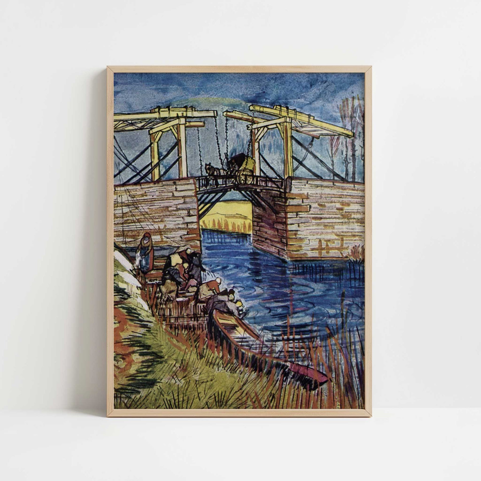 Drawbridge 1 (1888) by Vincent van Gogh – Art Print - Art print in oak frame