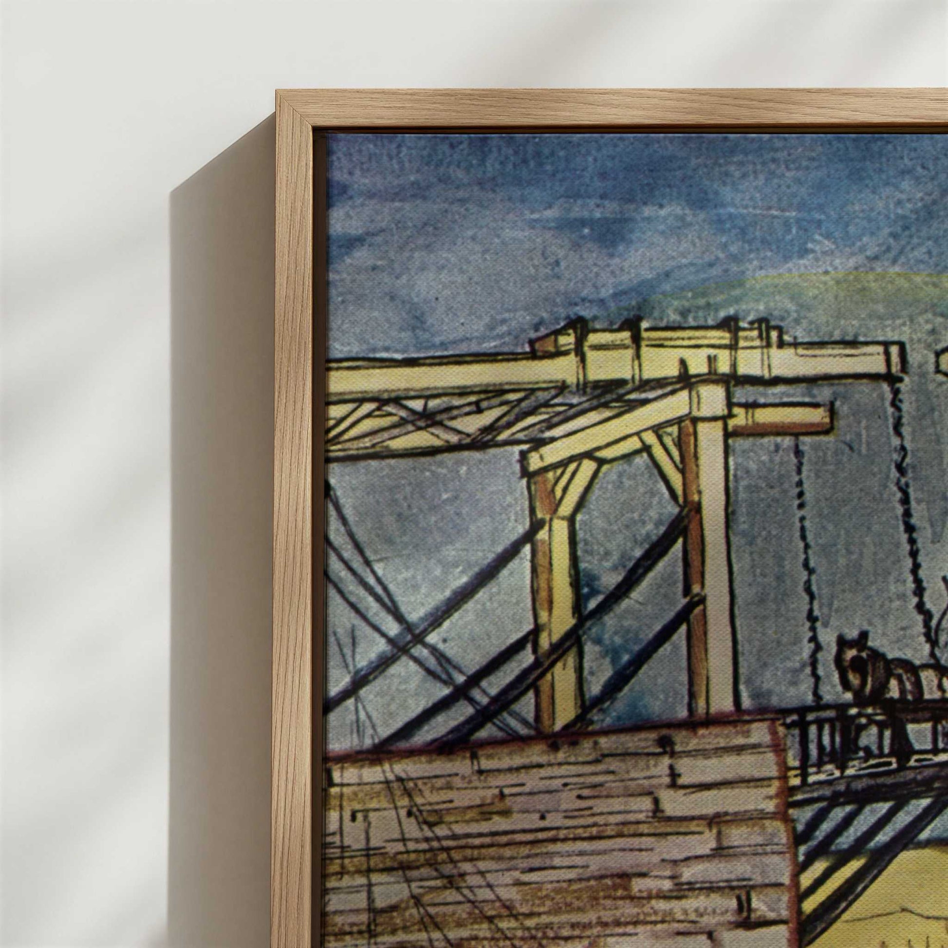 Framed Canvas - Close-up detail and texture of the framed canvas