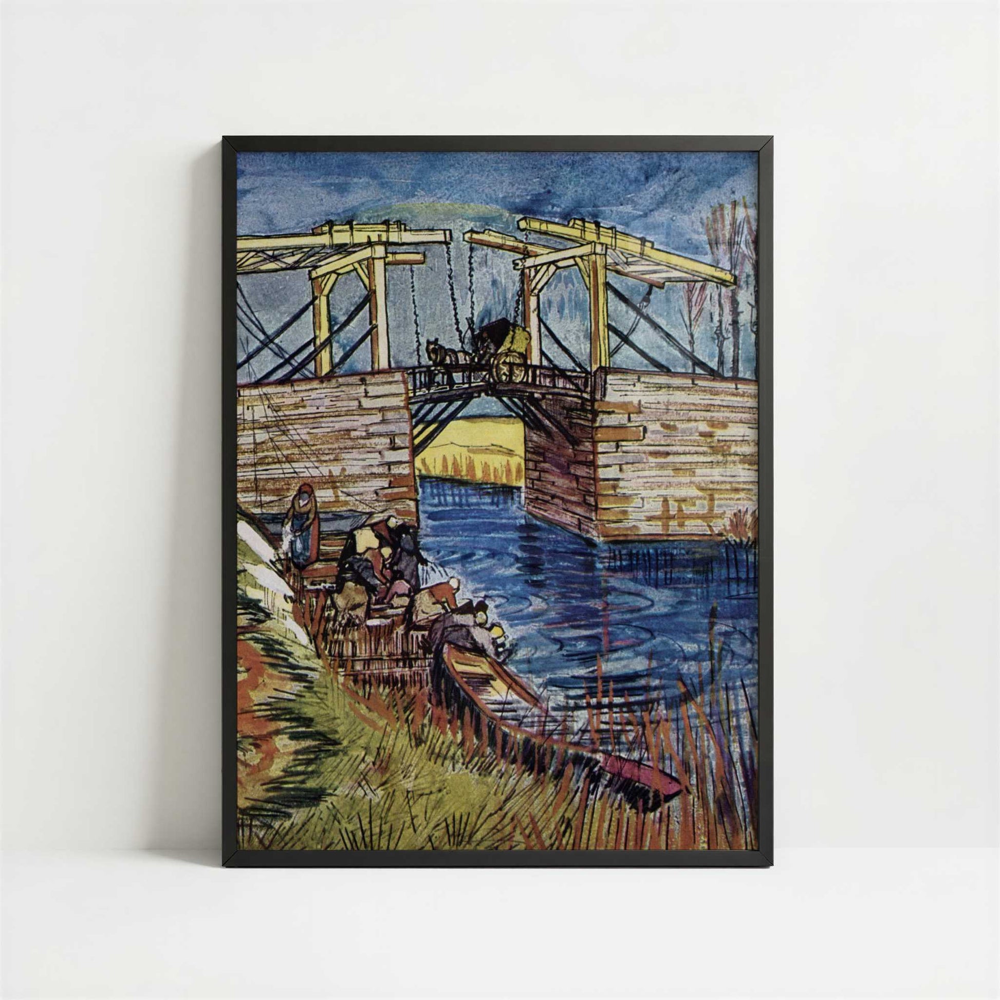 Drawbridge 1 (1888) by Vincent van Gogh – Art Print - Art print in black frame
