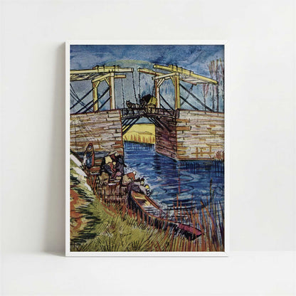 Drawbridge 1 (1888) by Vincent van Gogh – Art Print - Art print in white frame