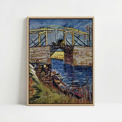 Framed Canvas - Framed canvas in oak color frame