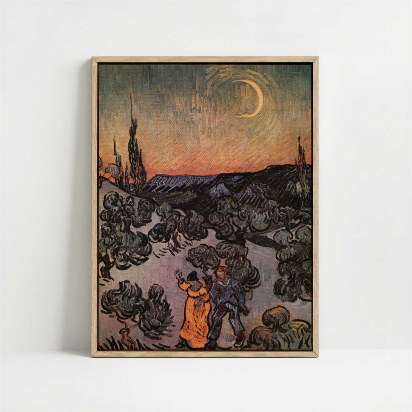 Framed Canvas - Framed canvas in oak color frame