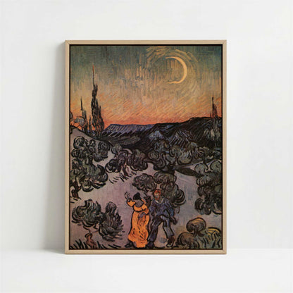 Framed Canvas - Framed canvas in oak color frame