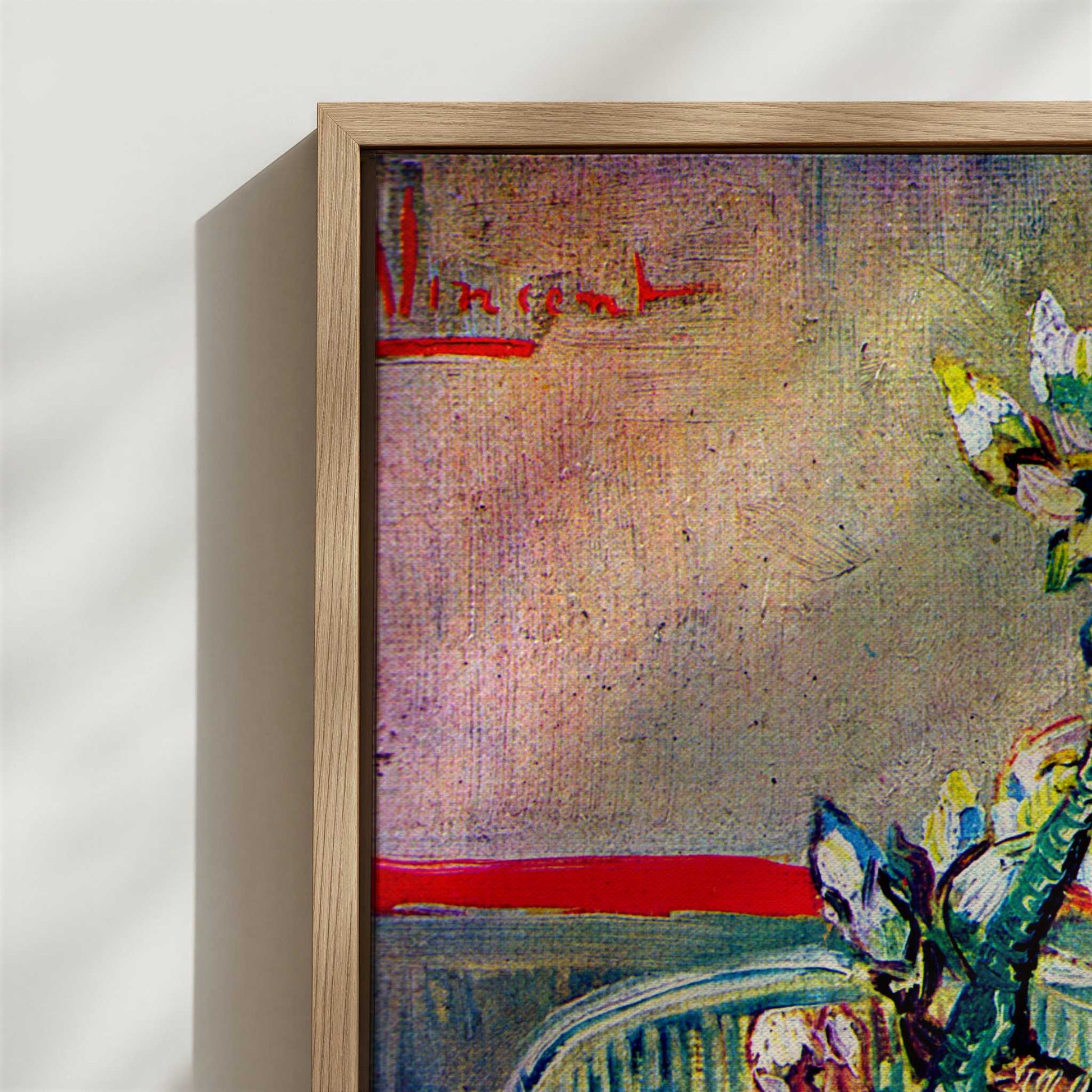 Framed Canvas - Close-up detail and texture of the framed canvas