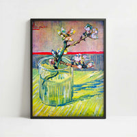 Flowering Almond Twig (1888) by Van Gogh – Art Print - Art print in black frame