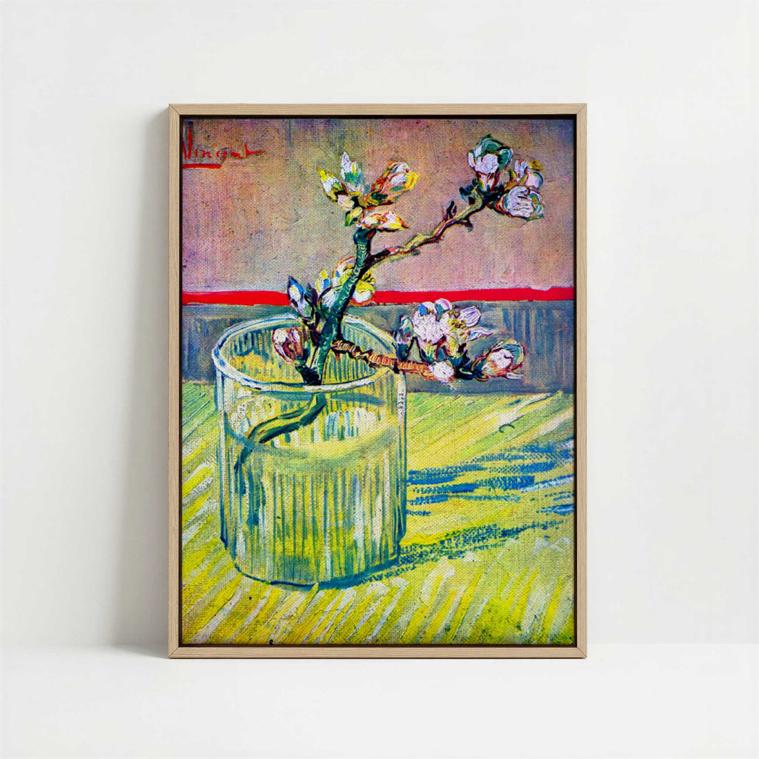 Framed Canvas - Framed canvas in oak color frame
