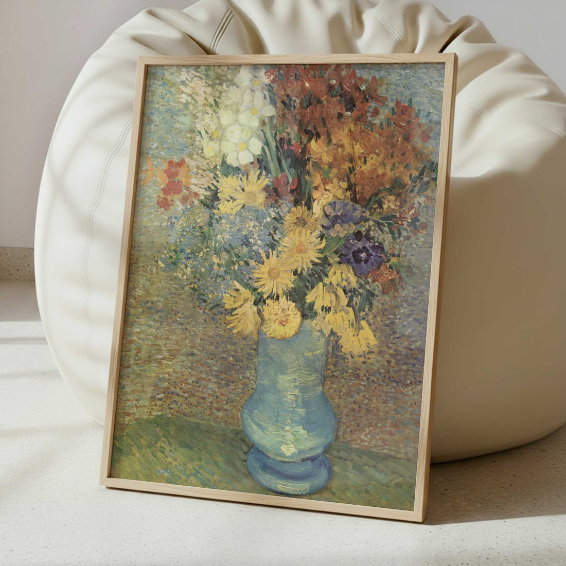 Flowers in a Blue Vase (1887) by Van Gogh – Art Print - Interior inspiration