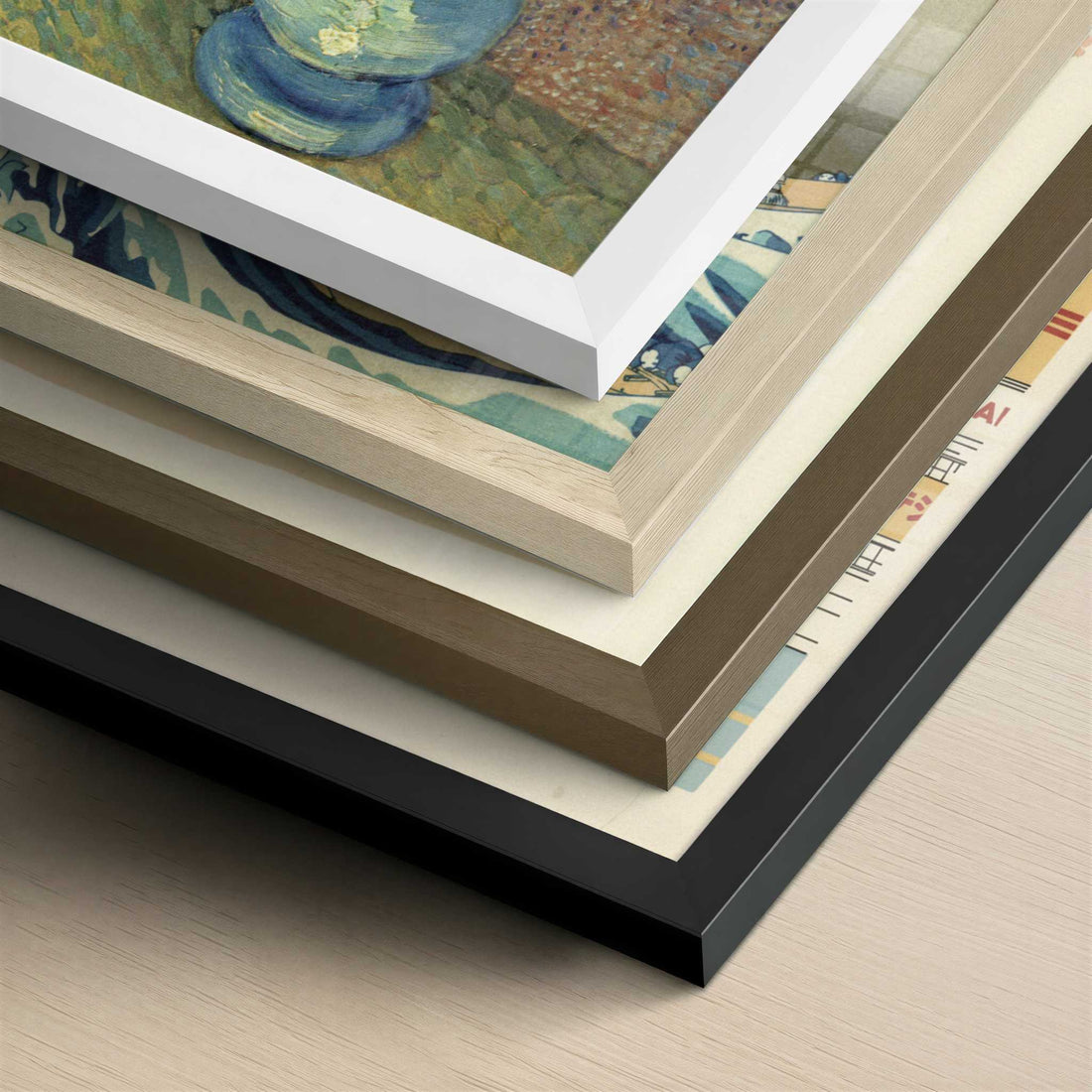 Flowers in a Blue Vase (1887) by Van Gogh – Art Print - Close-up detail of the different frames