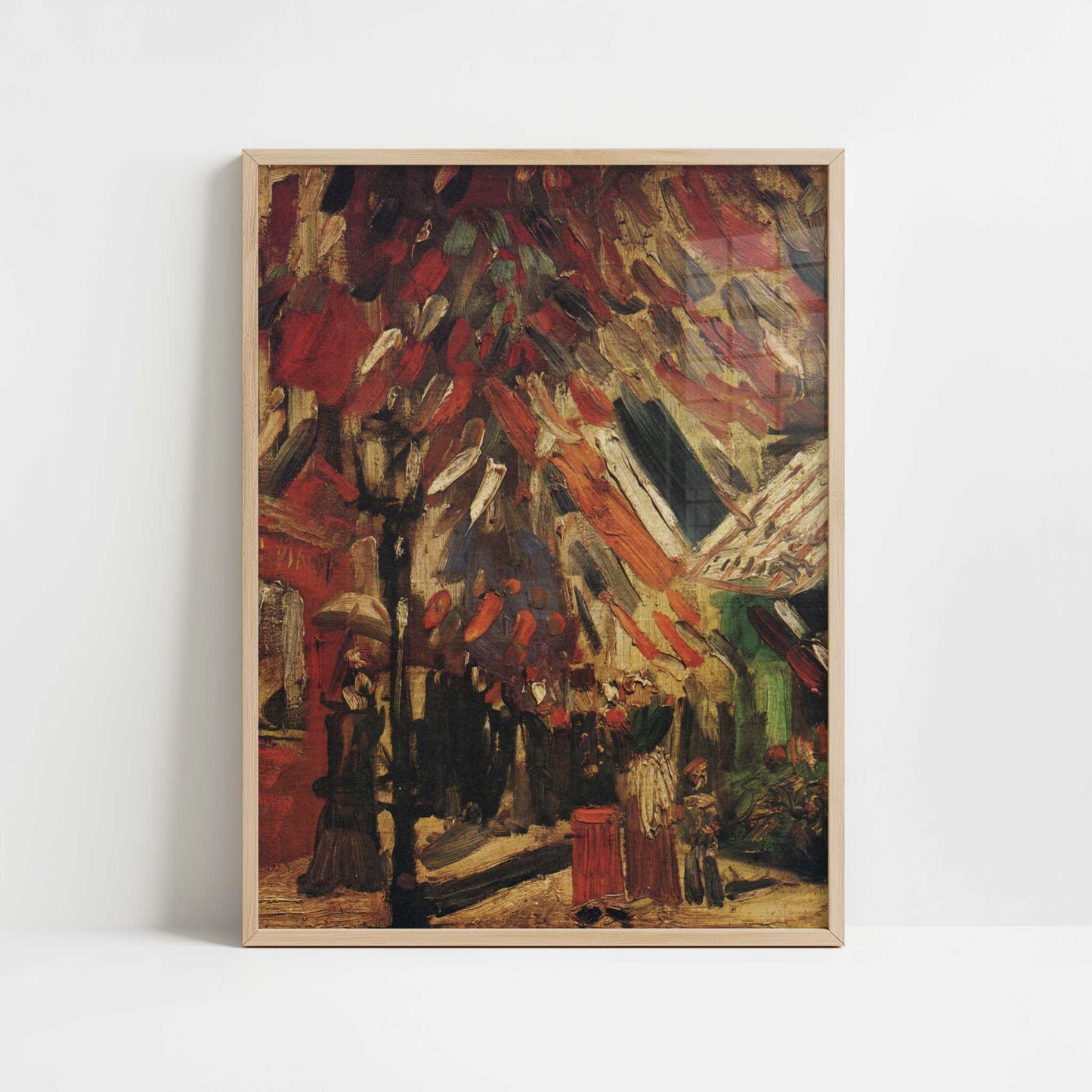 Fourteenth of July in Paris (1880s) by Van Gogh – Art Print - Art print in oak frame