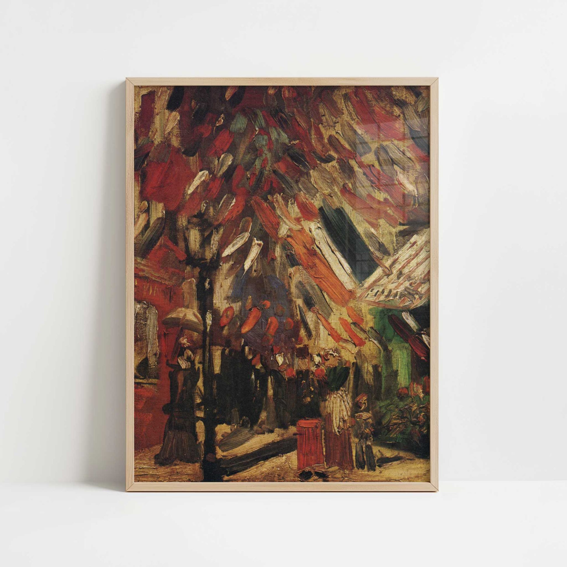 Fourteenth of July in Paris (1880s) by Van Gogh – Art Print - Art print in oak frame