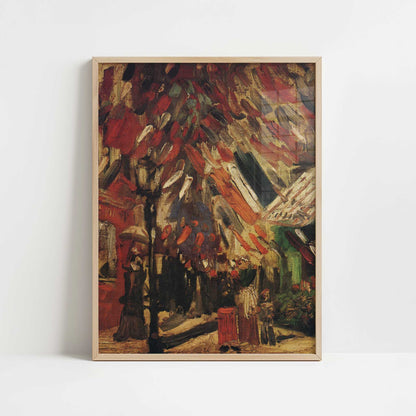 Fourteenth of July in Paris (1880s) by Van Gogh – Art Print - Art print in oak frame