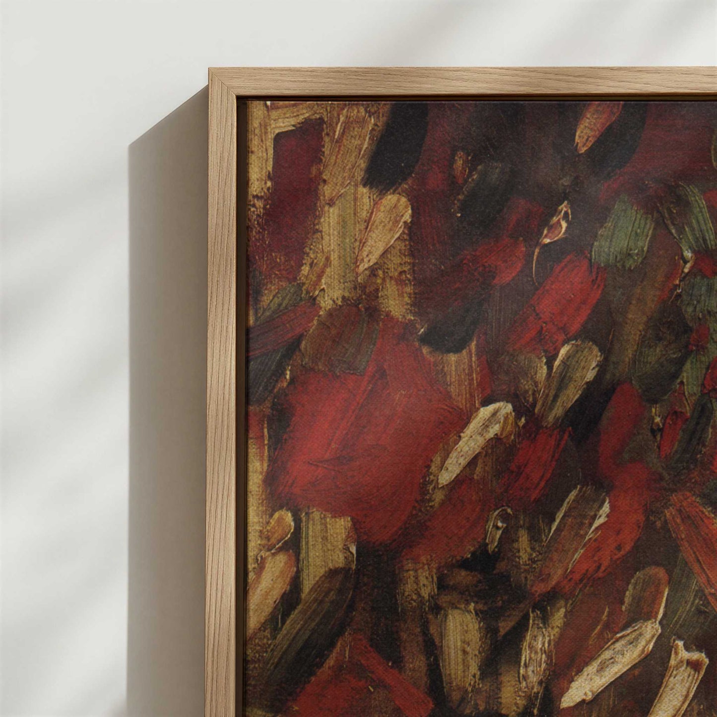 Framed Canvas - Close-up detail and texture of the framed canvas