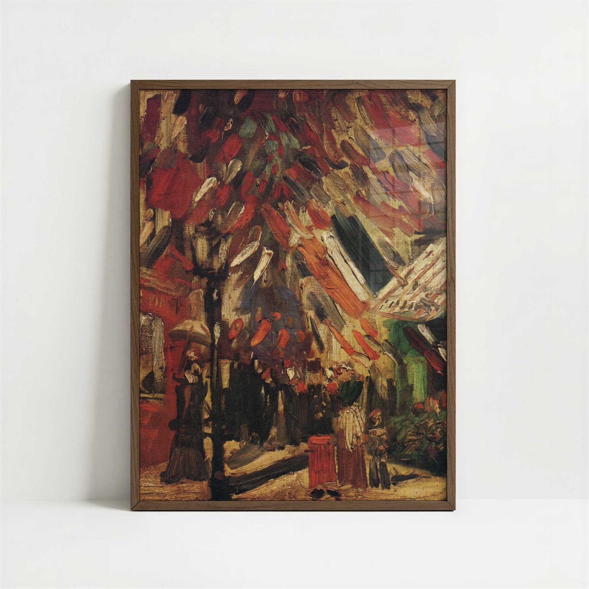 Fourteenth of July in Paris (1880s) by Van Gogh – Art Print - Art print in dark wood frame