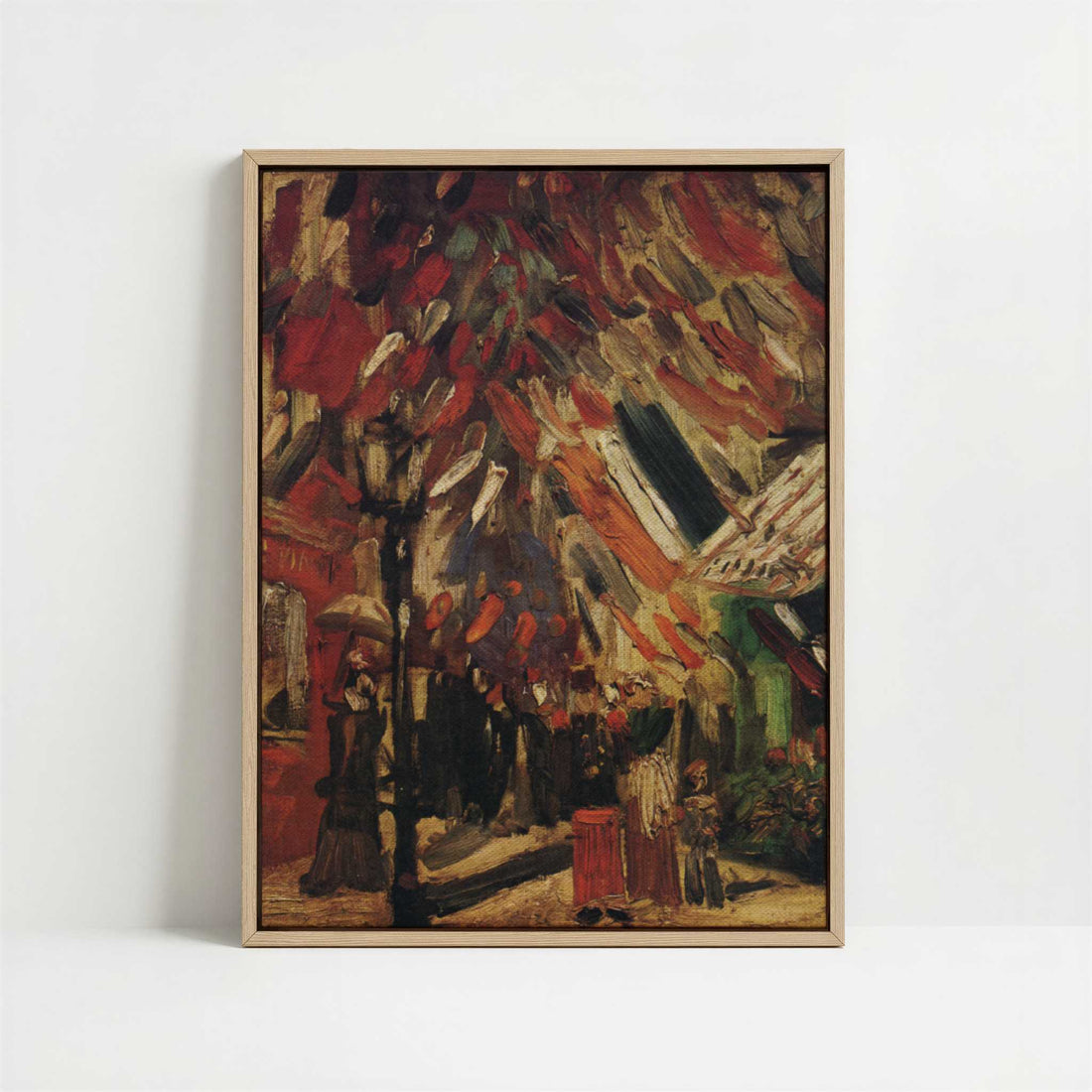 Framed Canvas - Framed canvas in oak color frame