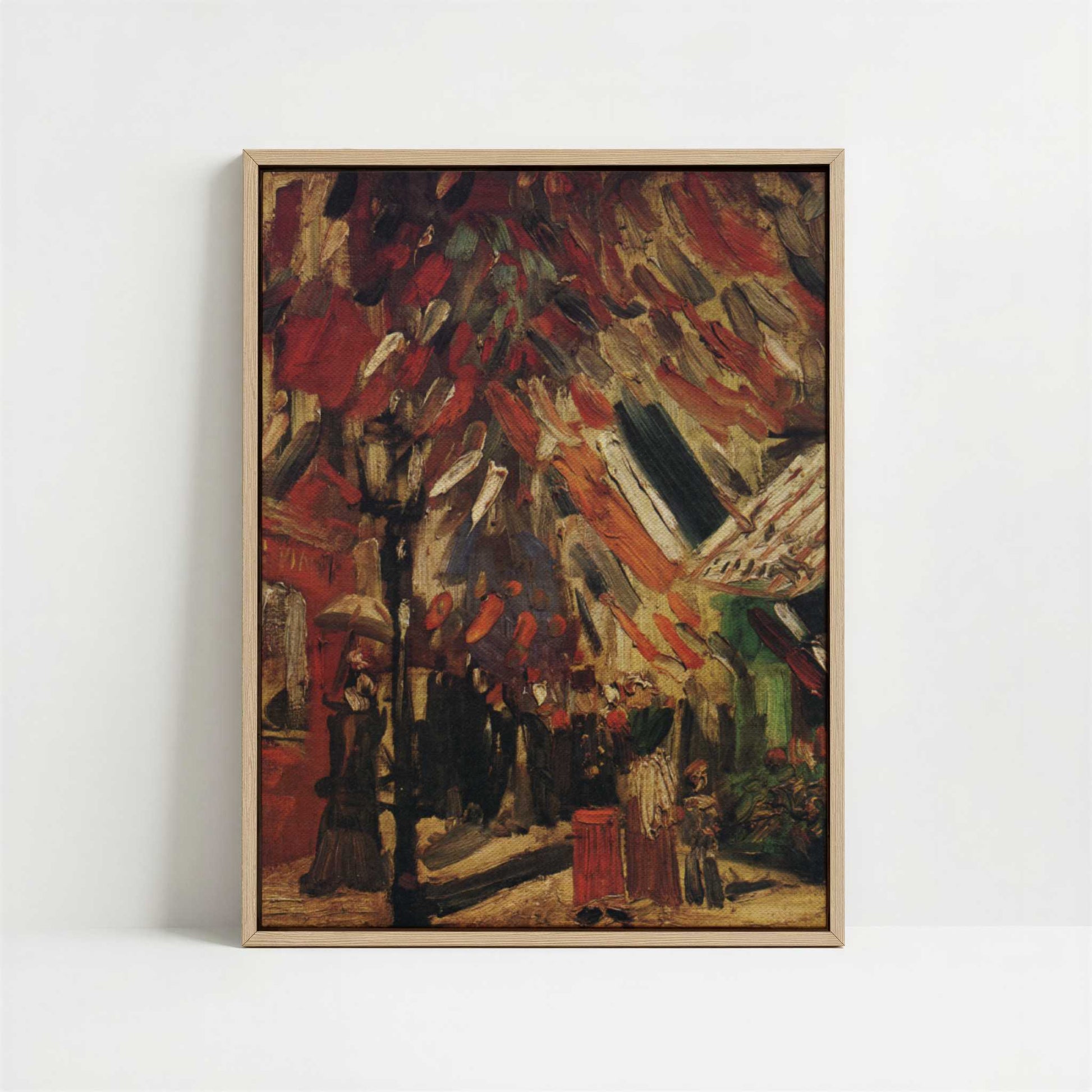 Framed Canvas - Framed canvas in oak color frame