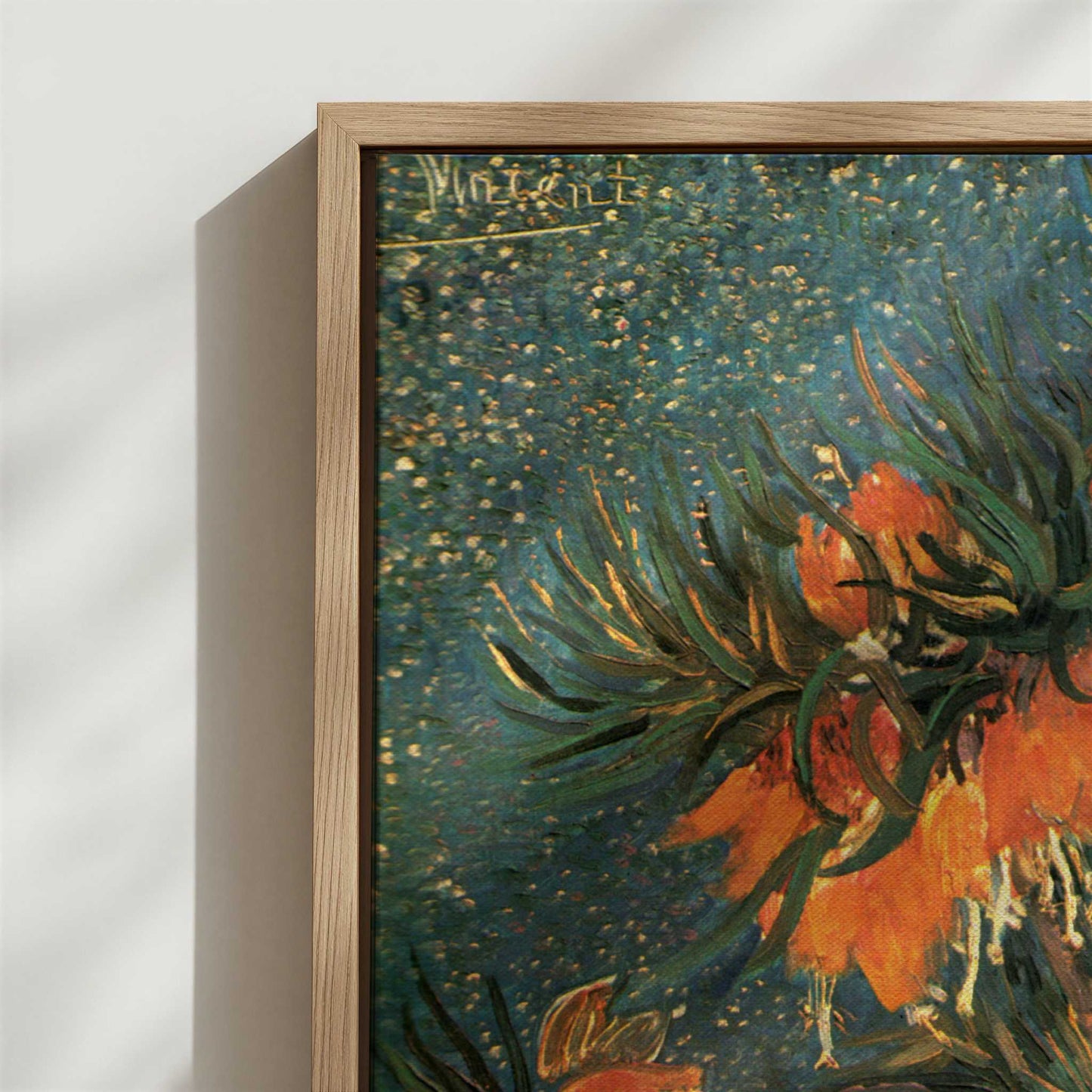 Framed Canvas - Close-up detail and texture of the framed canvas