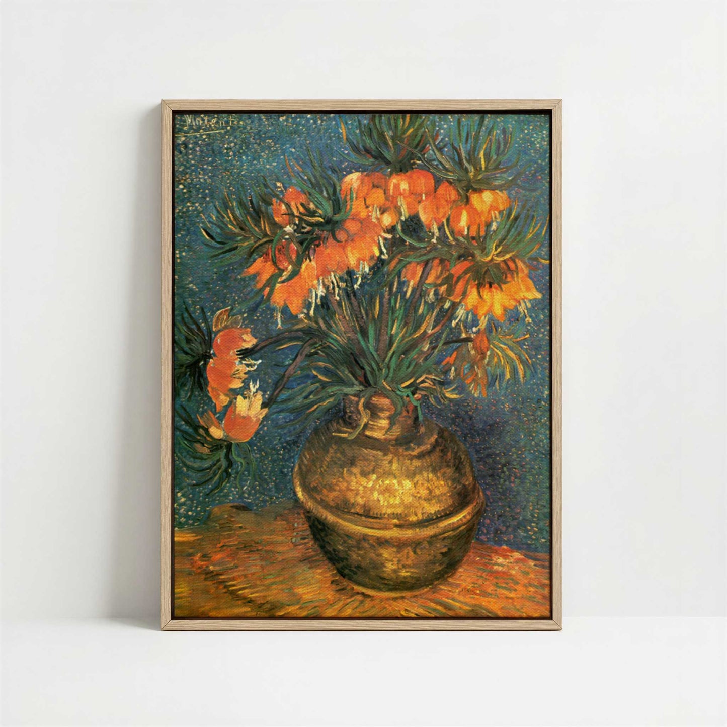 Framed Canvas - Framed canvas in oak color frame