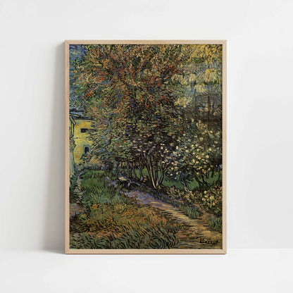 Garden of St. Paul's Hospital, Saint-Remy (1889) by Van Gogh – Art Print - Art print in oak frame