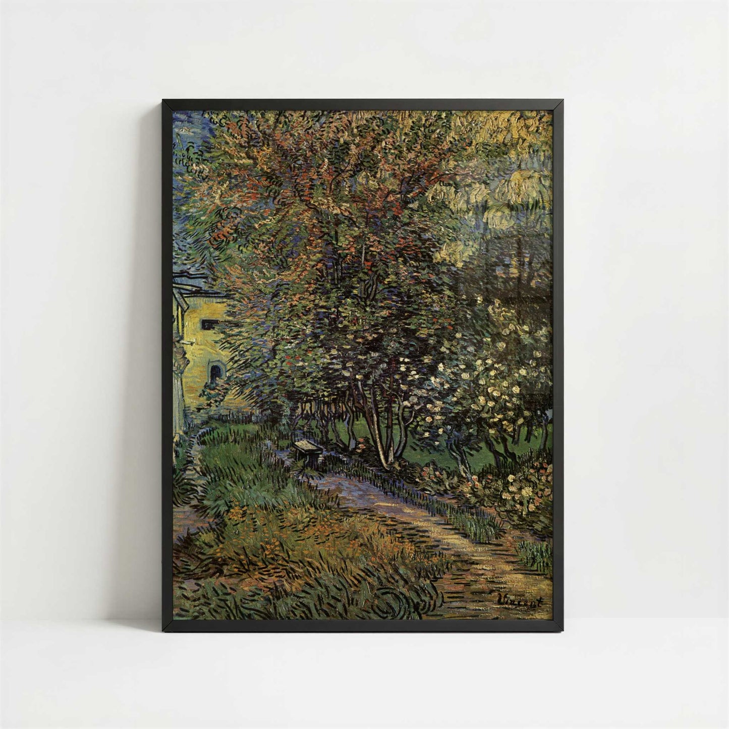 Garden of St. Paul's Hospital, Saint-Remy (1889) by Van Gogh – Art Print - Art print in black frame