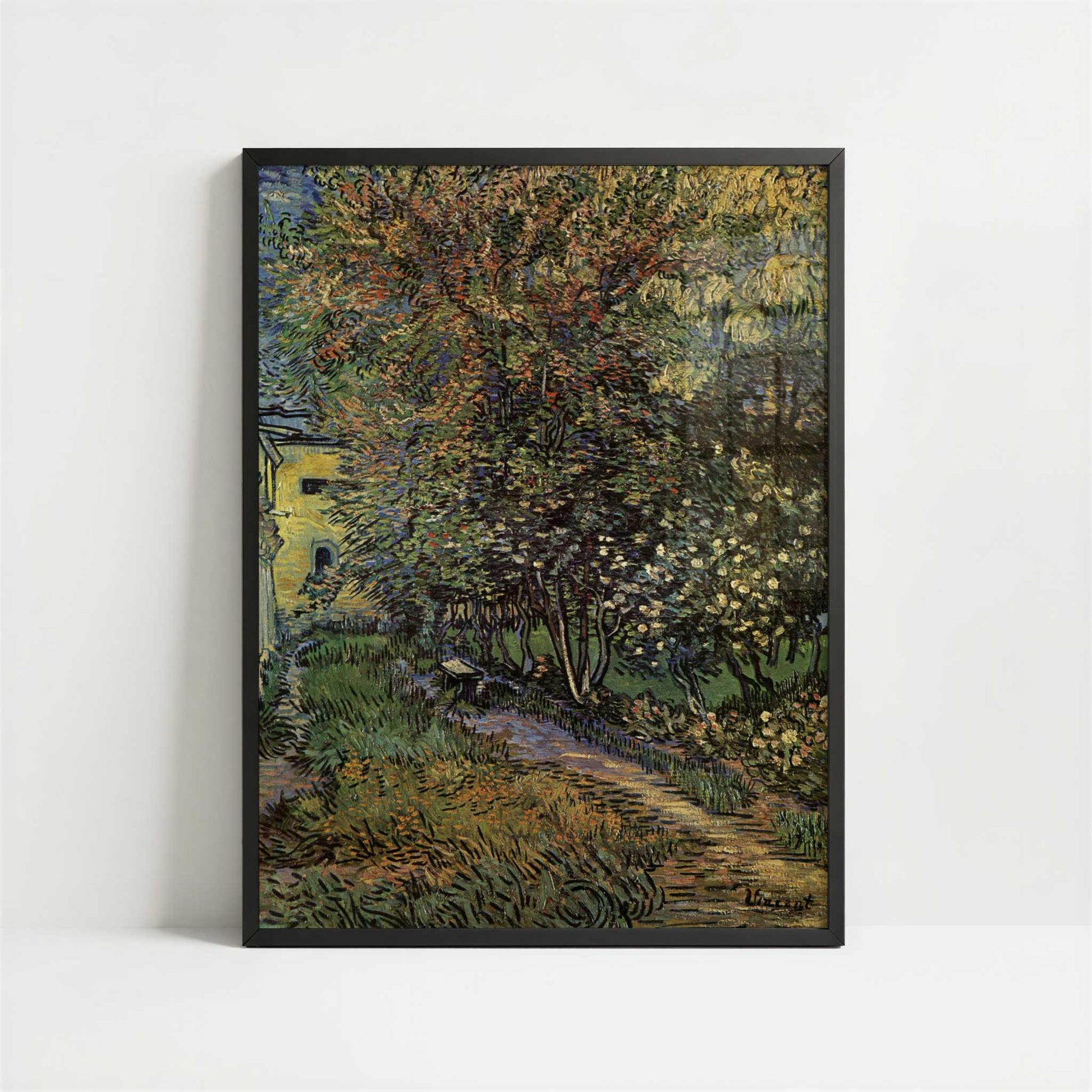 Garden of St. Paul's Hospital, Saint-Remy (1889) by Van Gogh – Art Print - Art print in black frame