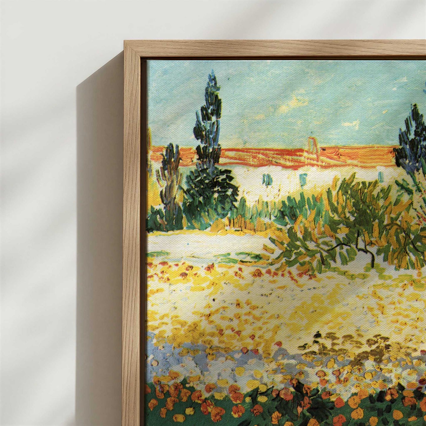 Framed Canvas - Close-up detail and texture of the framed canvas