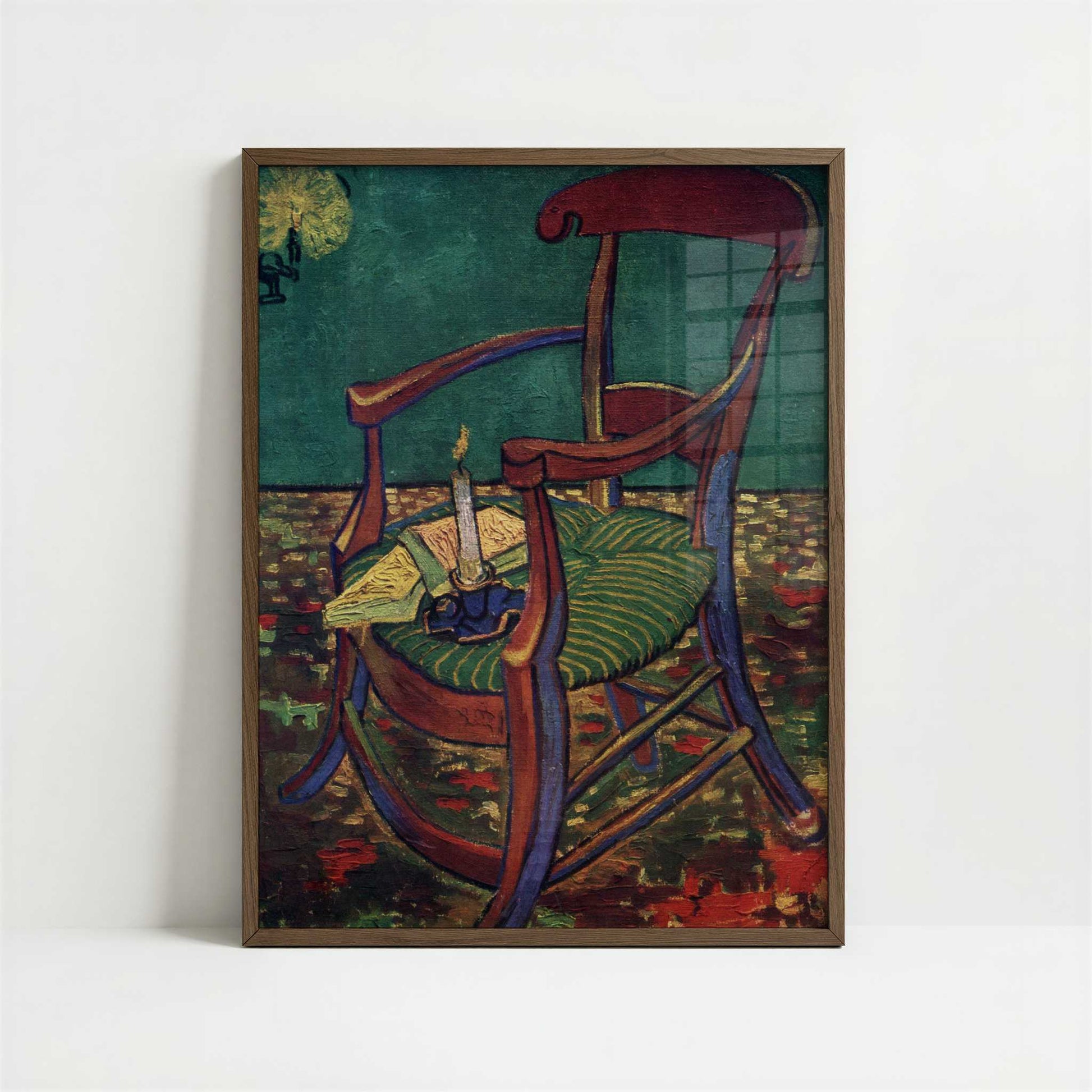 Gauguin's Armchair (1888) by Vincent van Gogh – Art Print - Art print in dark wood frame