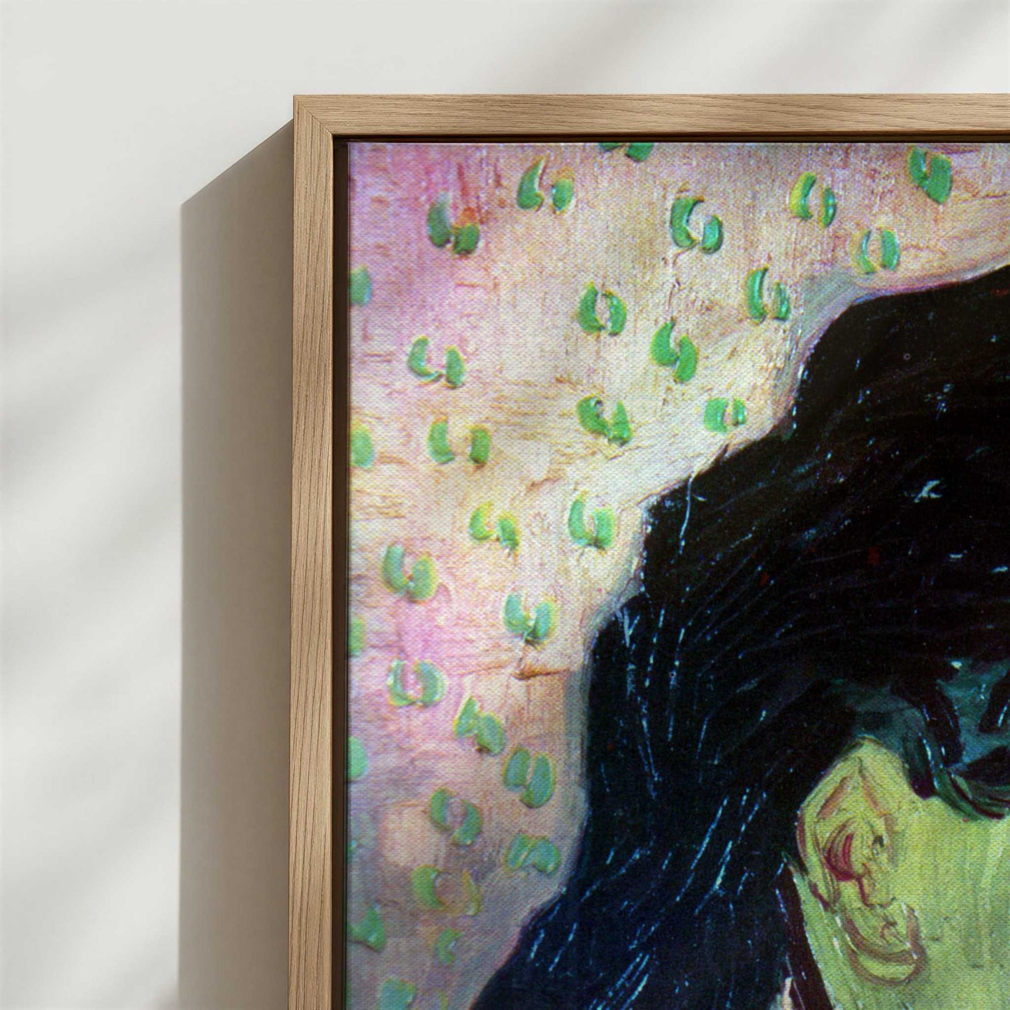 Framed Canvas - Close-up detail and texture of the framed canvas