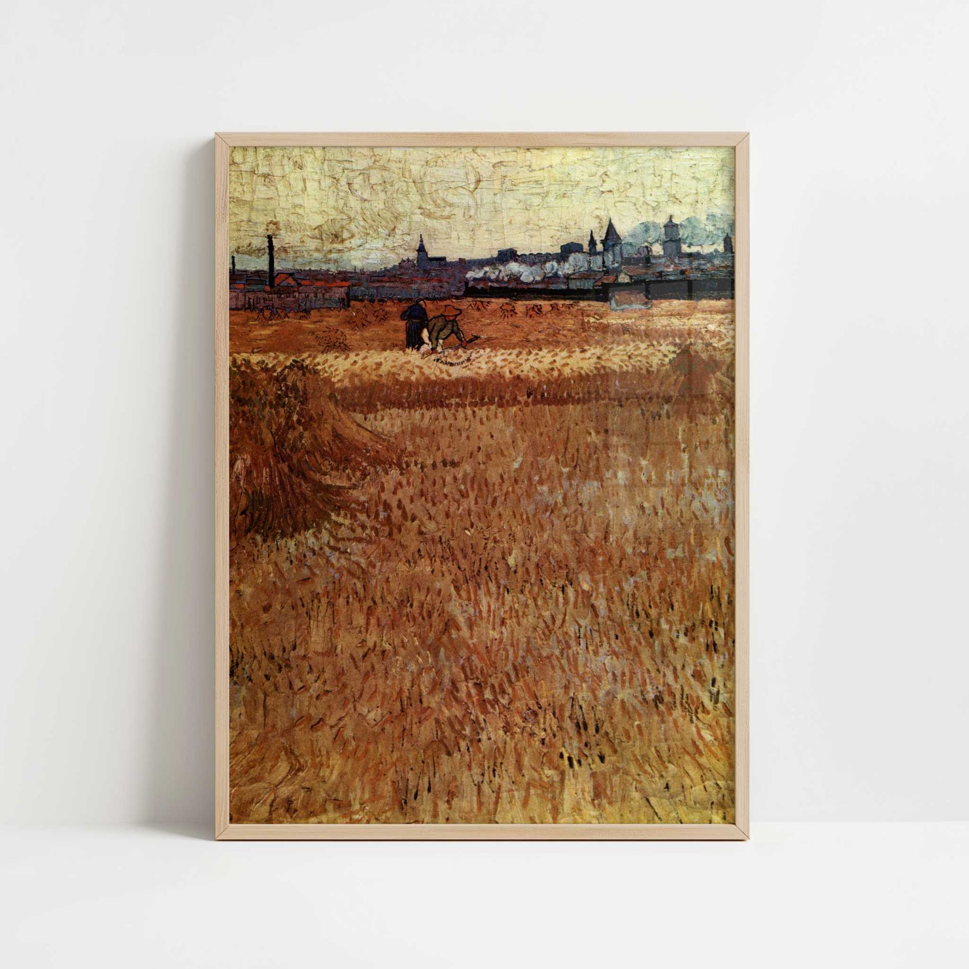Harvest near Arles (1888) by Vincent van Gogh – Art Print - Art print in oak frame