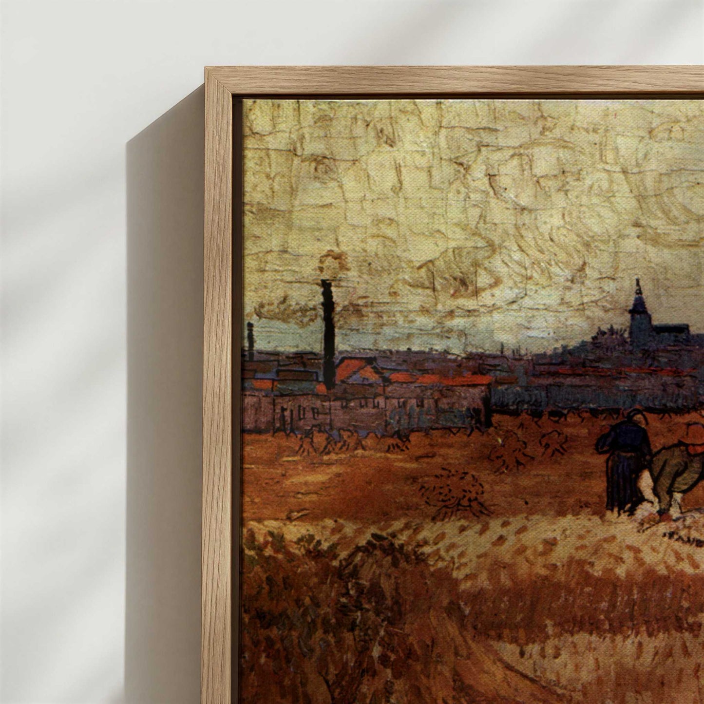 Framed Canvas - Close-up detail and texture of the framed canvas