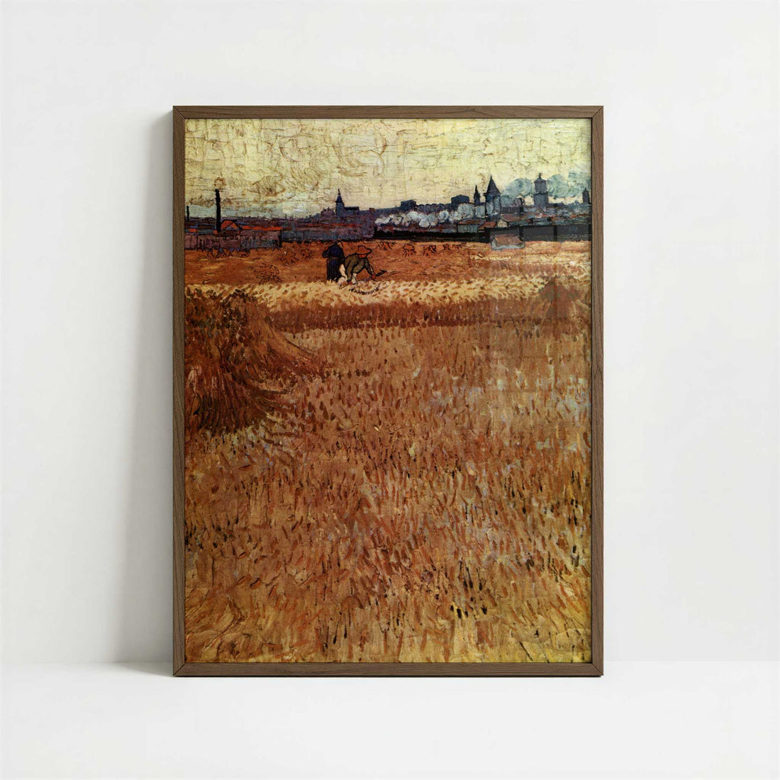 Harvest near Arles (1888) by Vincent van Gogh – Art Print - Art print in dark wood frame