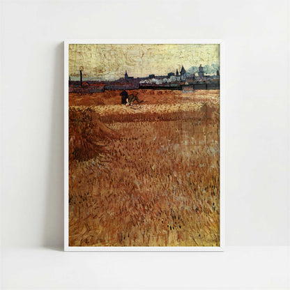 Harvest near Arles (1888) by Vincent van Gogh – Art Print - Art print in white frame