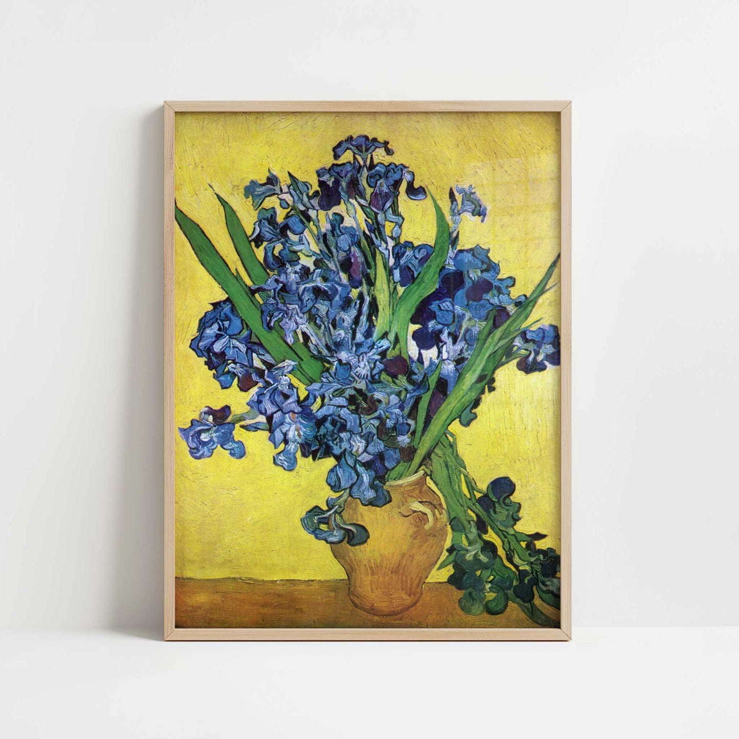 Irises (1890) by Vincent van Gogh – Art Print - Art print in oak frame