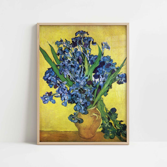 Irises (1890) by Vincent van Gogh – Art Print - Art print in oak frame