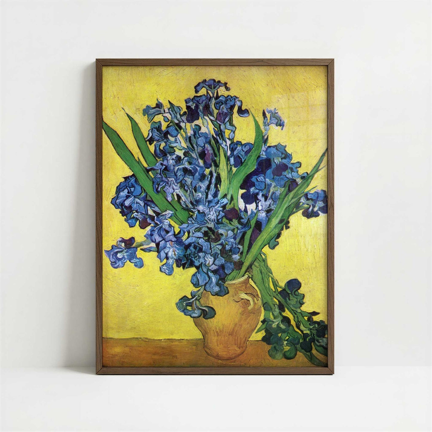 Irises (1890) by Vincent van Gogh – Art Print - Art print in dark wood frame