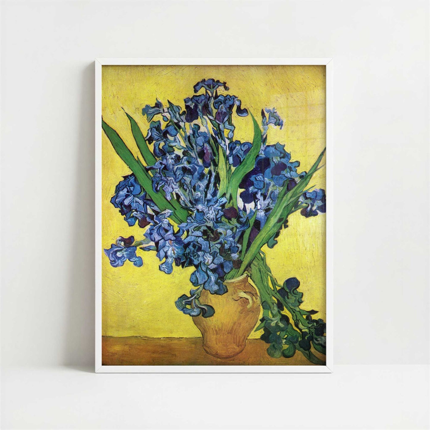 Irises (1890) by Vincent van Gogh – Art Print - Art print in white frame