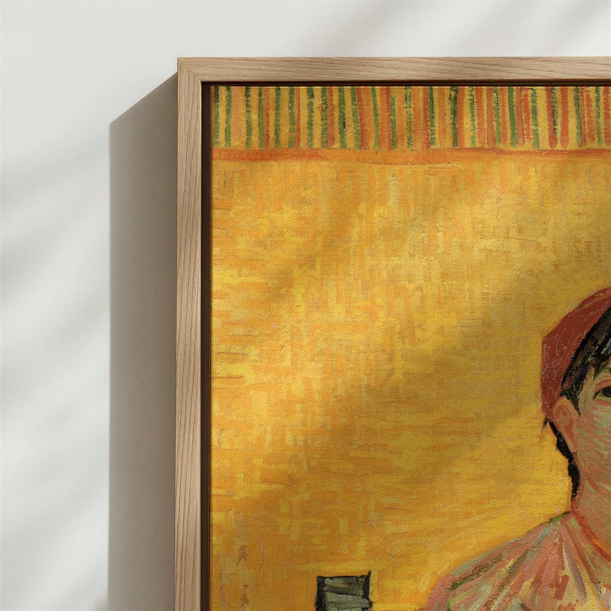 Framed Canvas - Close-up detail and texture of the framed canvas