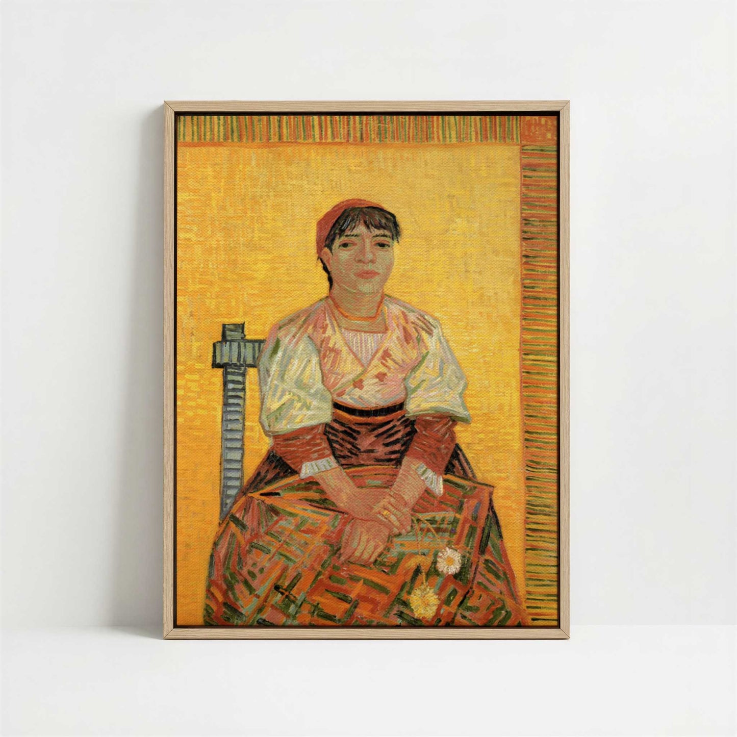 Framed Canvas - Framed canvas in oak color frame