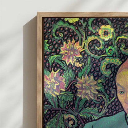 Framed Canvas - Close-up detail and texture of the framed canvas