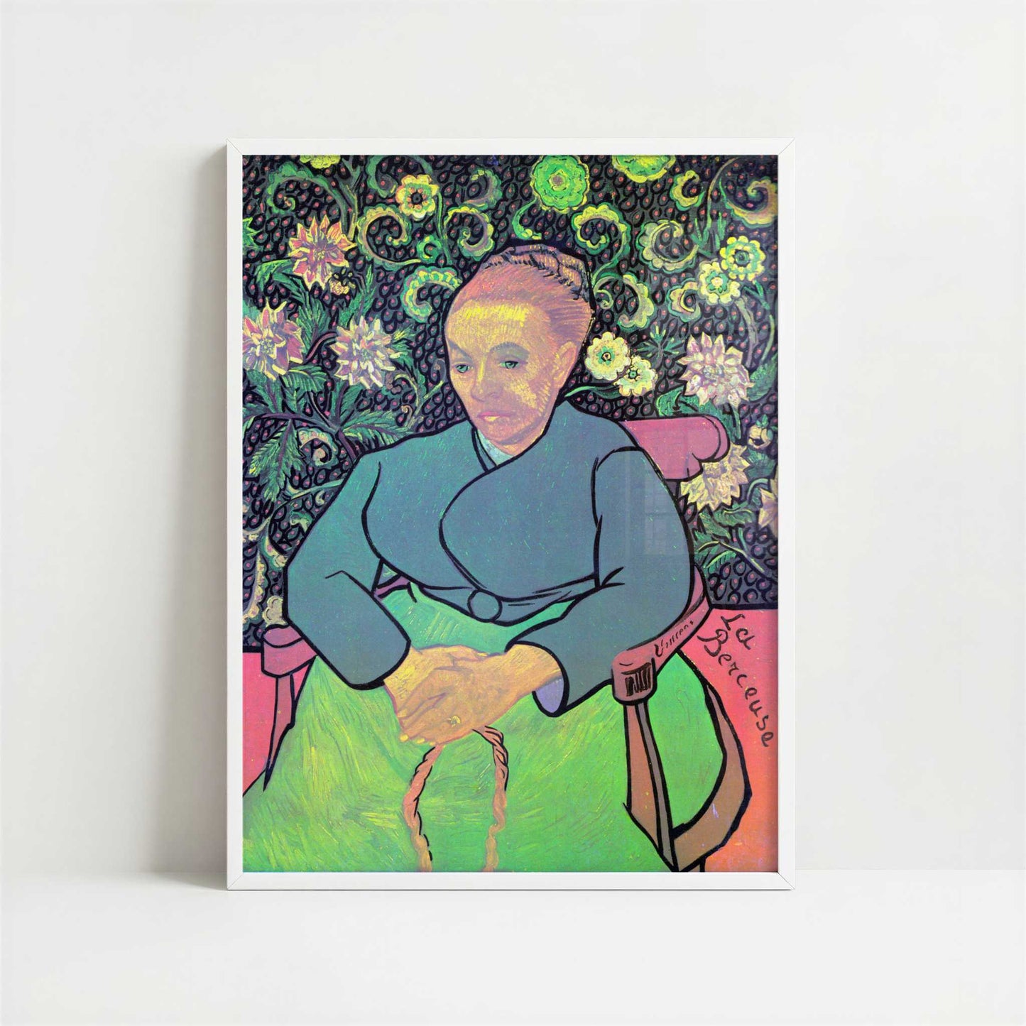 La Berceuse (1889) by Vincent van Gogh – Art Print - Art print in white frame