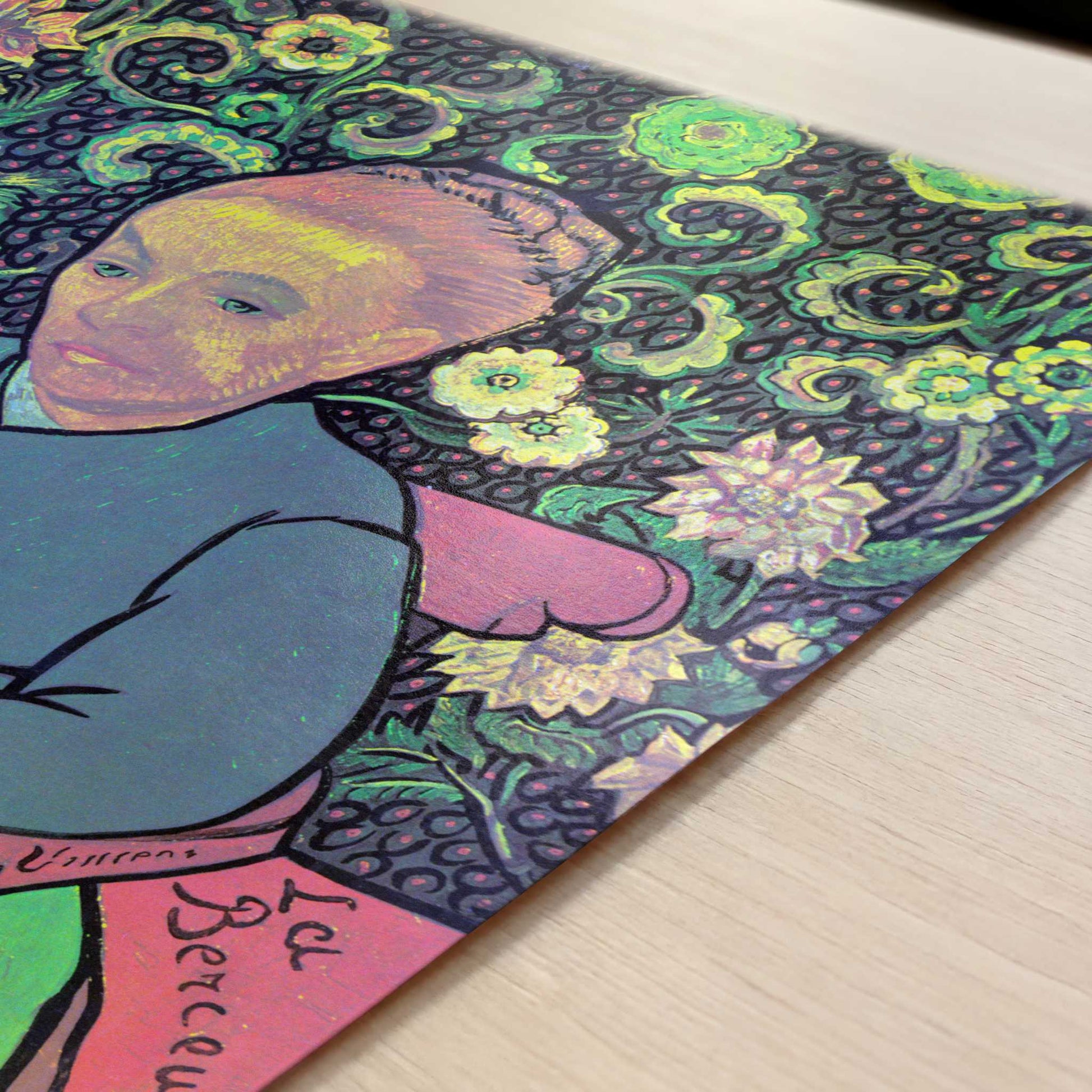 La Berceuse (1889) by Vincent van Gogh – Art Print - Close-up detail of the art print