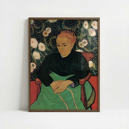 La Berceuse (1889) by Vincent van Gogh – Art Print - Art print in dark wood frame