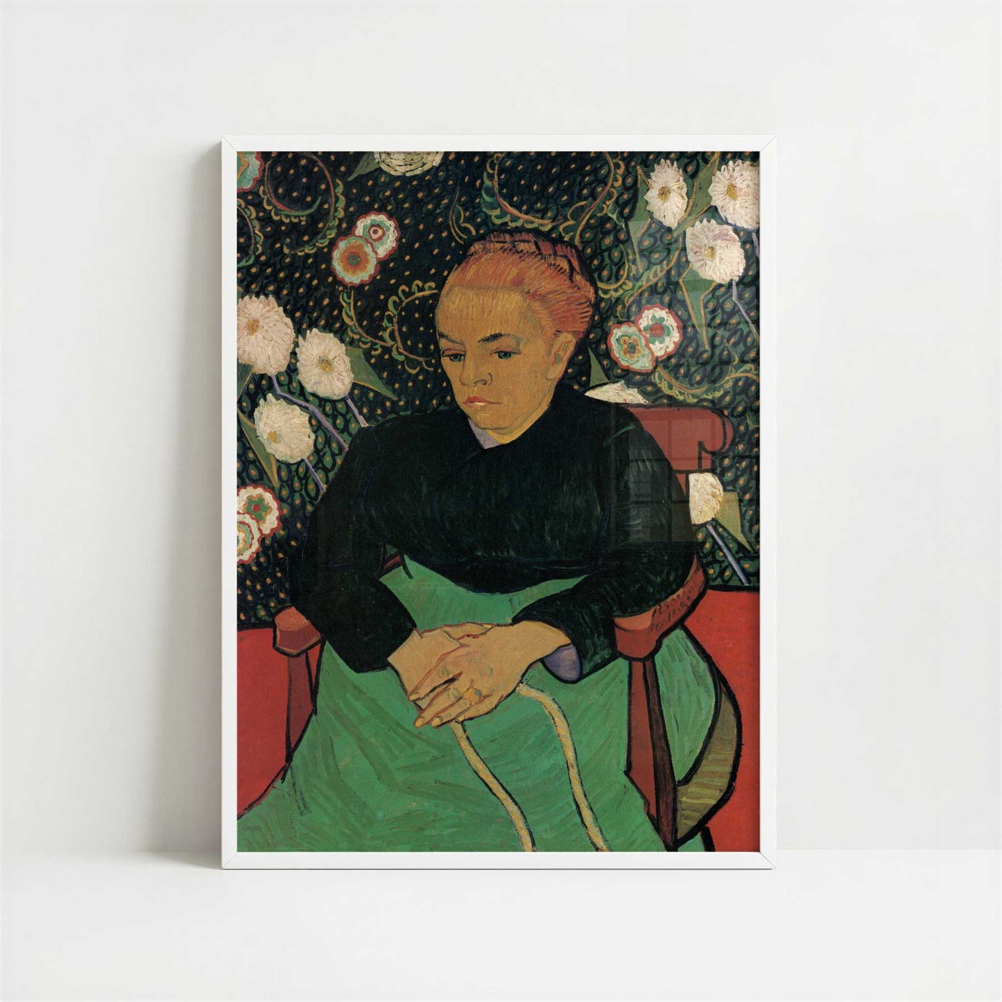 La Berceuse (1889) by Vincent van Gogh – Art Print - Art print in white frame